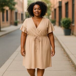 SHEIN Curve faux wrap top dress